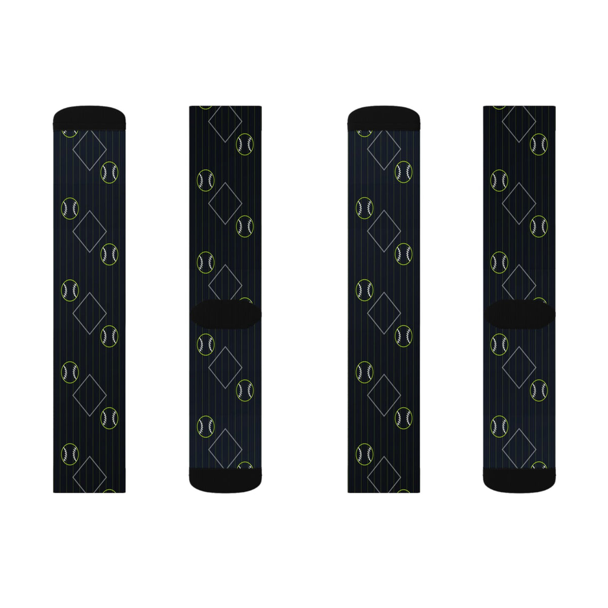 Baseball & Softball Volt Night Diamond Stitch Athletic Crew Socks