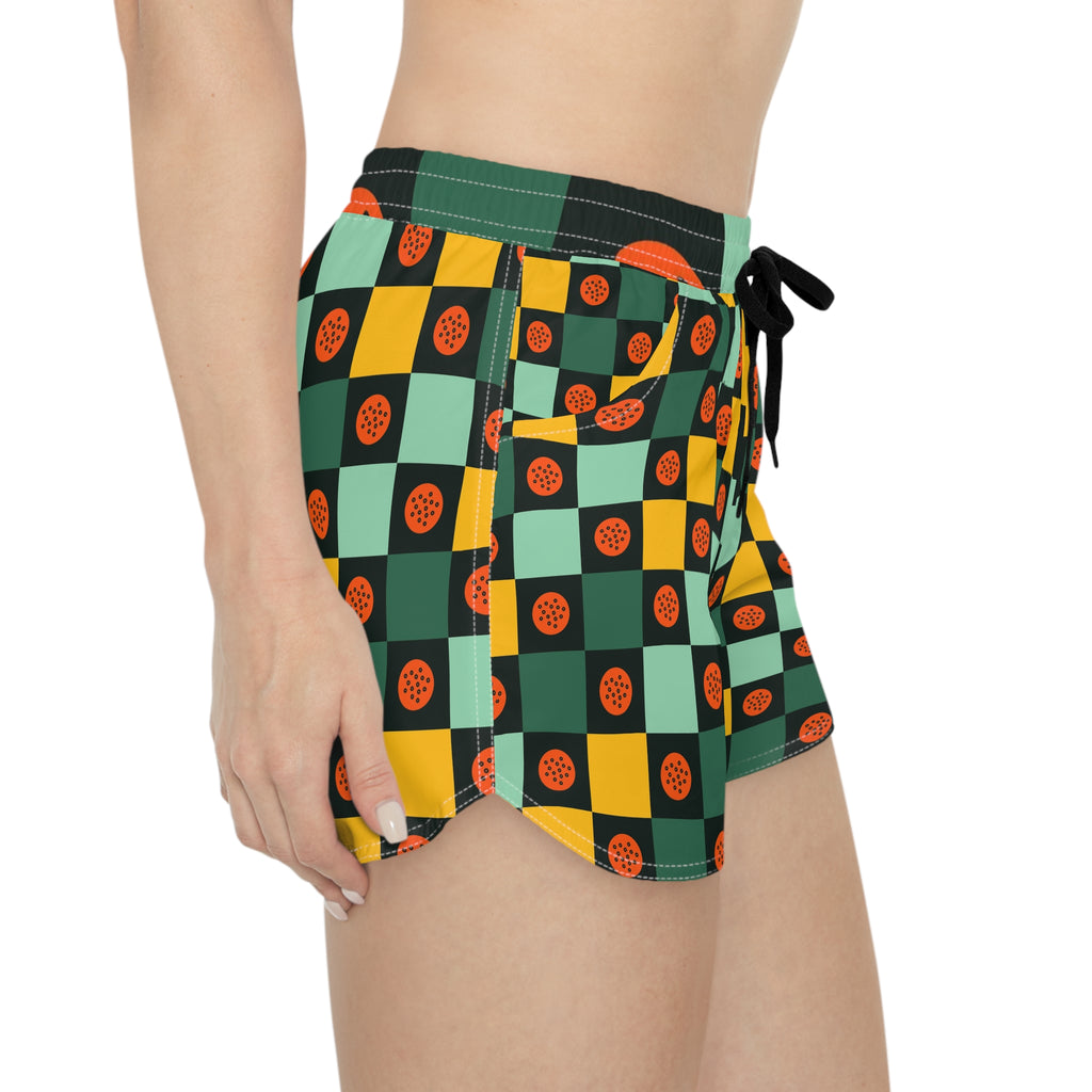Golf Jungle Juice Checker Drive Women's Athletic Shorts with Pockets
