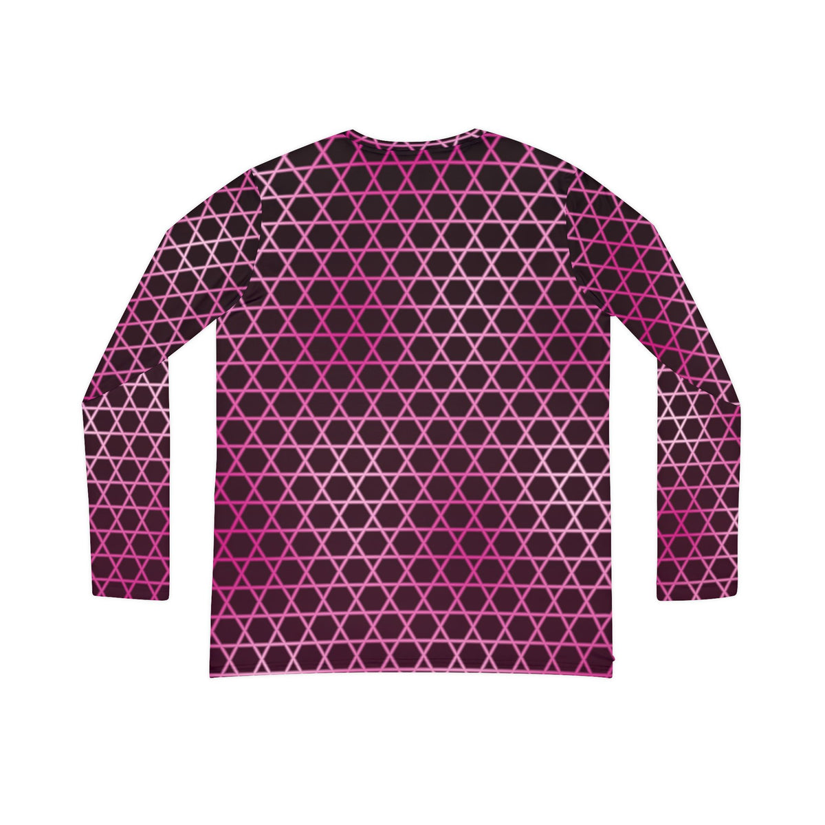 Berry Hex Grid Women's Long Sleeve V-Neck Athletic Top
