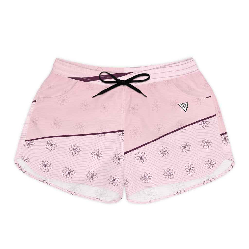 Yoga Blush Rose Flow Lotus Women's Athletic Shorts with Pockets