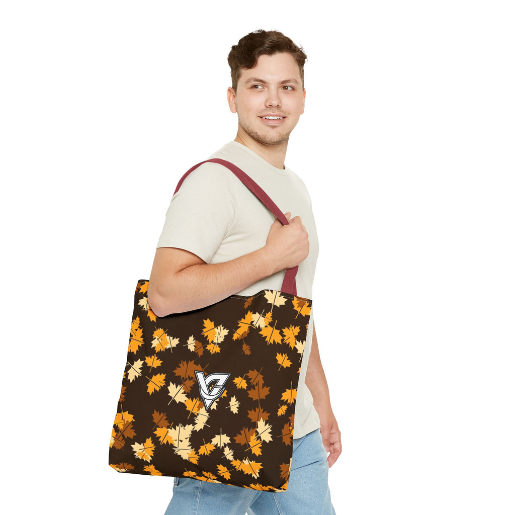 Amber Falling Leaves Tote Bag — All-Over Print Gym & Everyday Tote