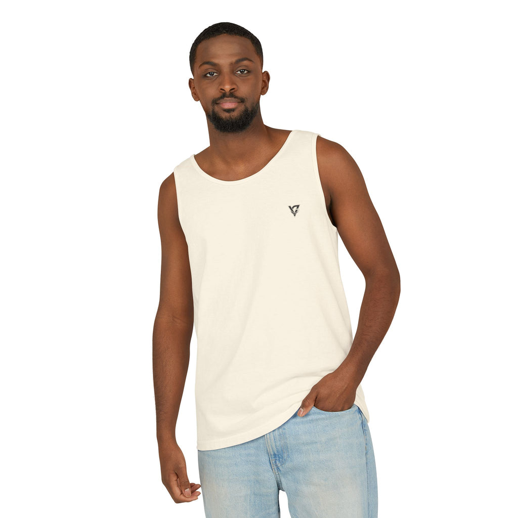 Minimal Geometric Triangle Logo Tank Top | Chest Emblem
