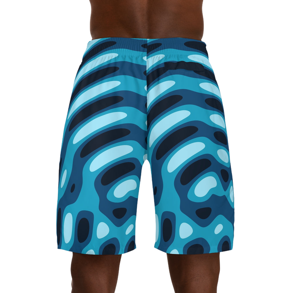 Men's Ocean Ripple Performance Jogger Athletic Shorts with Pockets