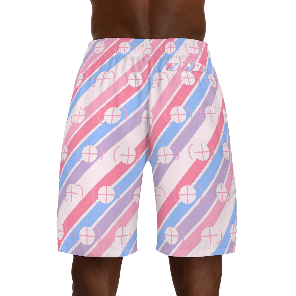 Basketball Cotton Candy Stripe Surge Men's Athletic Shorts with Pockets