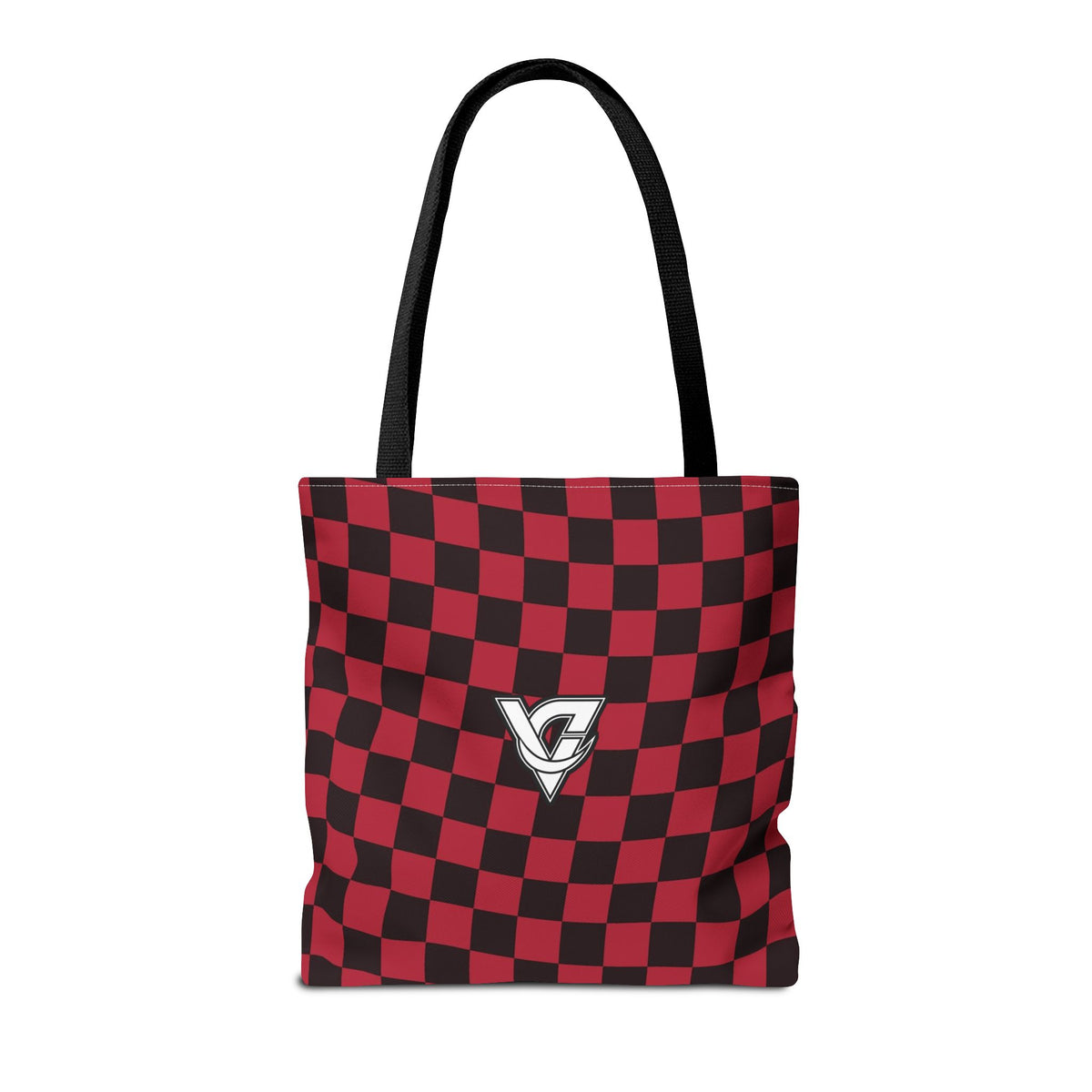 Spiced Wine Warp Check Tote Bag — All-Over Print Gym & Everyday Tote