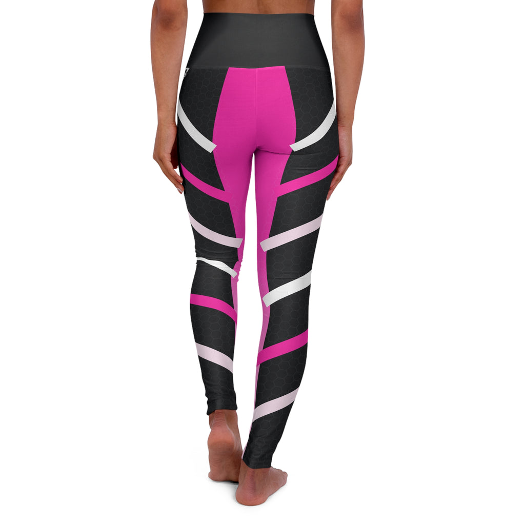 Neon Fusion Hex High-Waisted Yoga Leggings