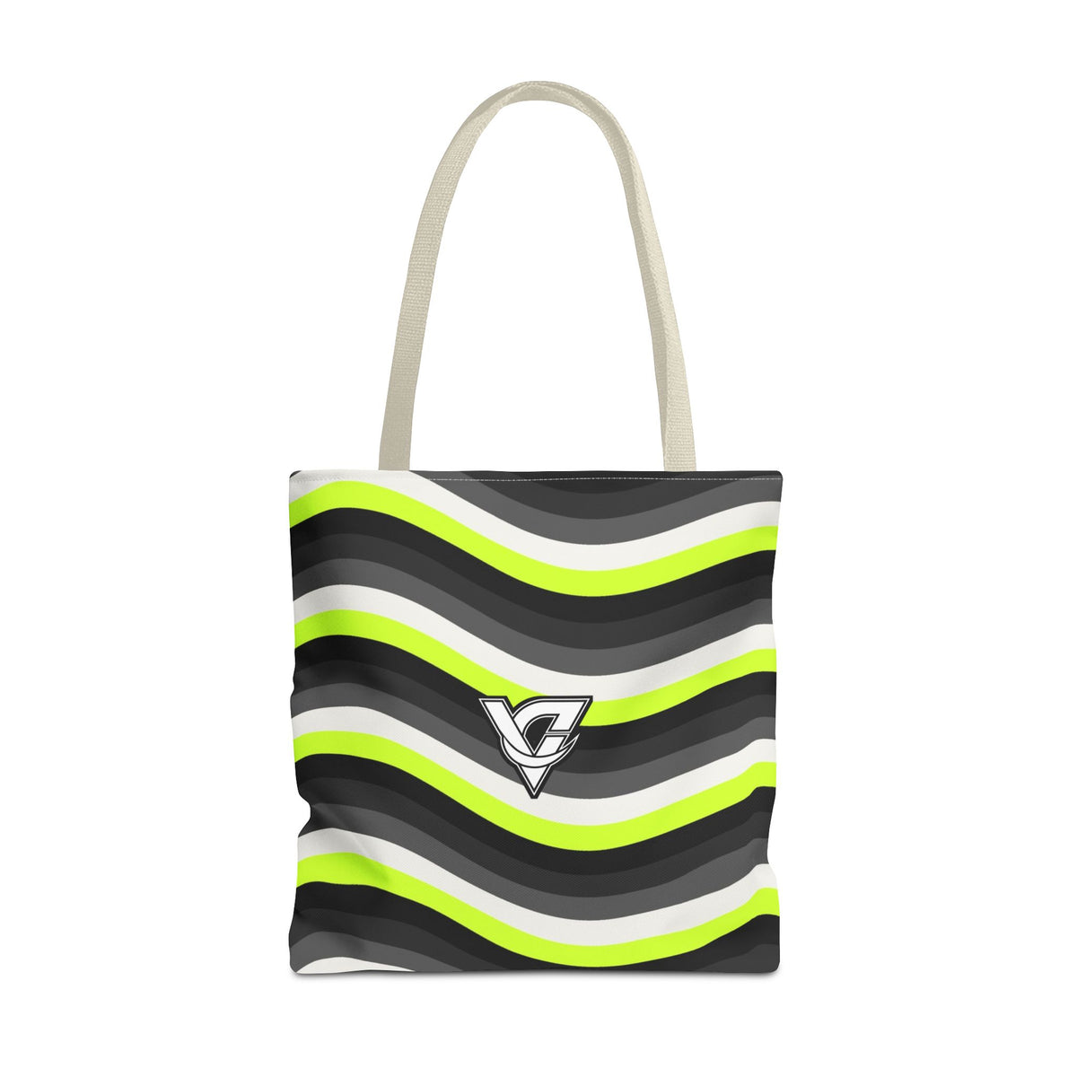 Graphite Wave Tote Bag — All-Over Print Gym & Everyday Tote