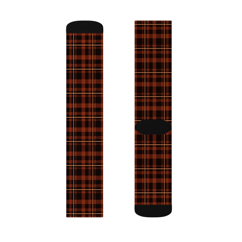 Rust Flannel Athletic Crew Socks