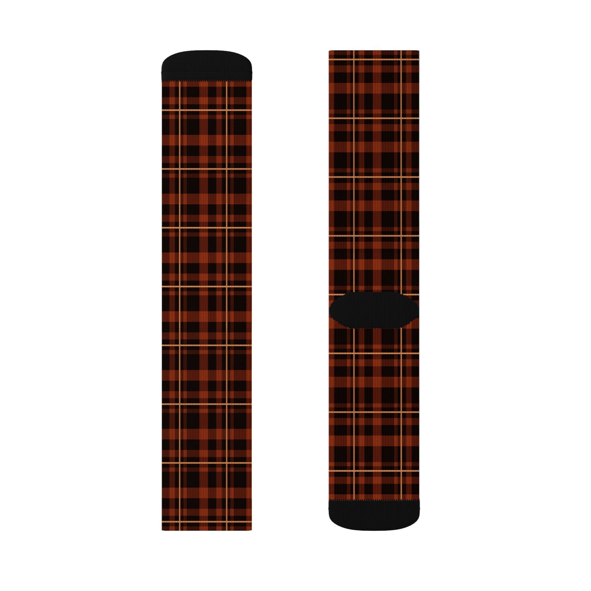 Rust Flannel Athletic Crew Socks