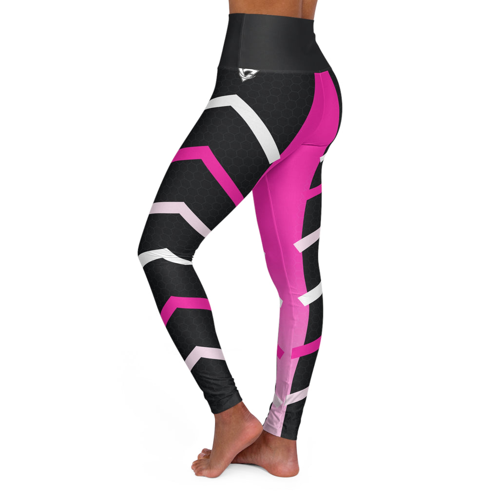 Neon Fusion Hex High-Waisted Yoga Leggings
