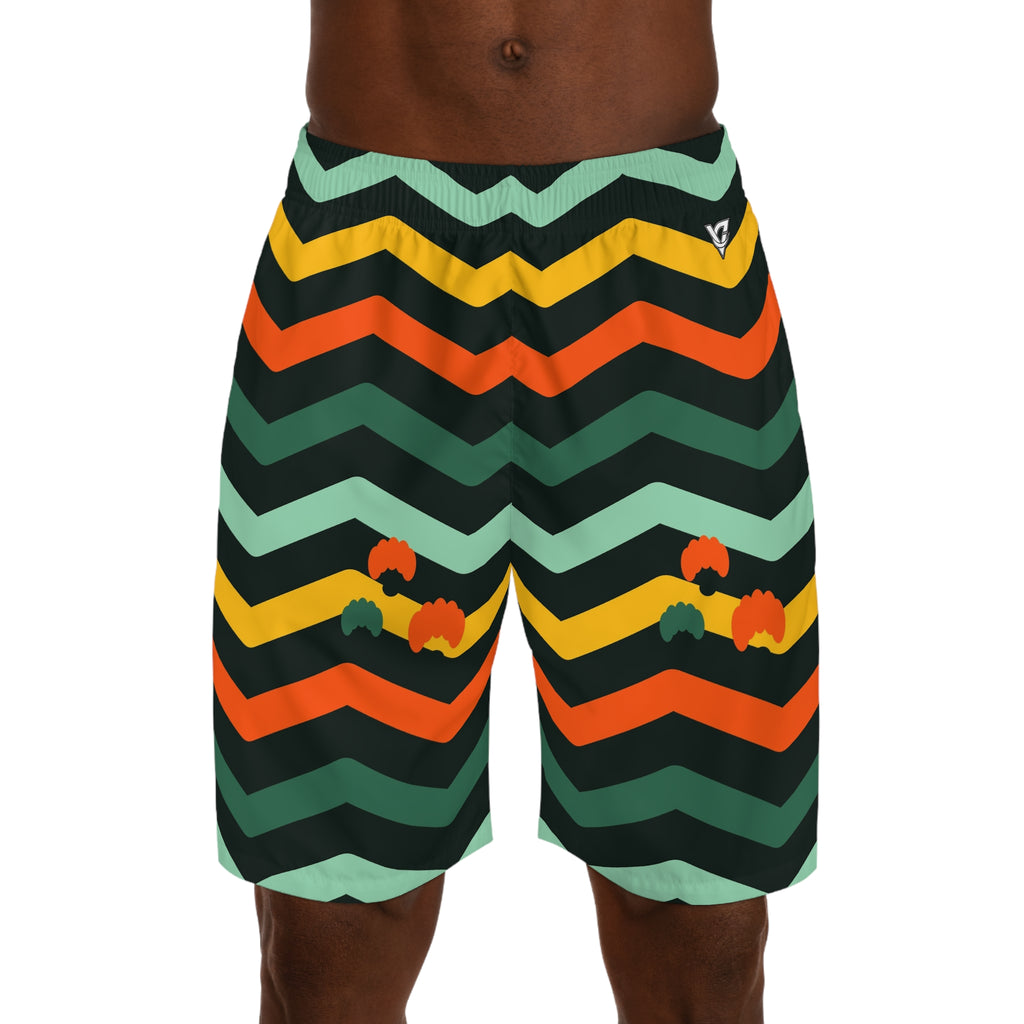 Yoga Jungle Juice Chevron Rush Men's Athletic Shorts with Pockets