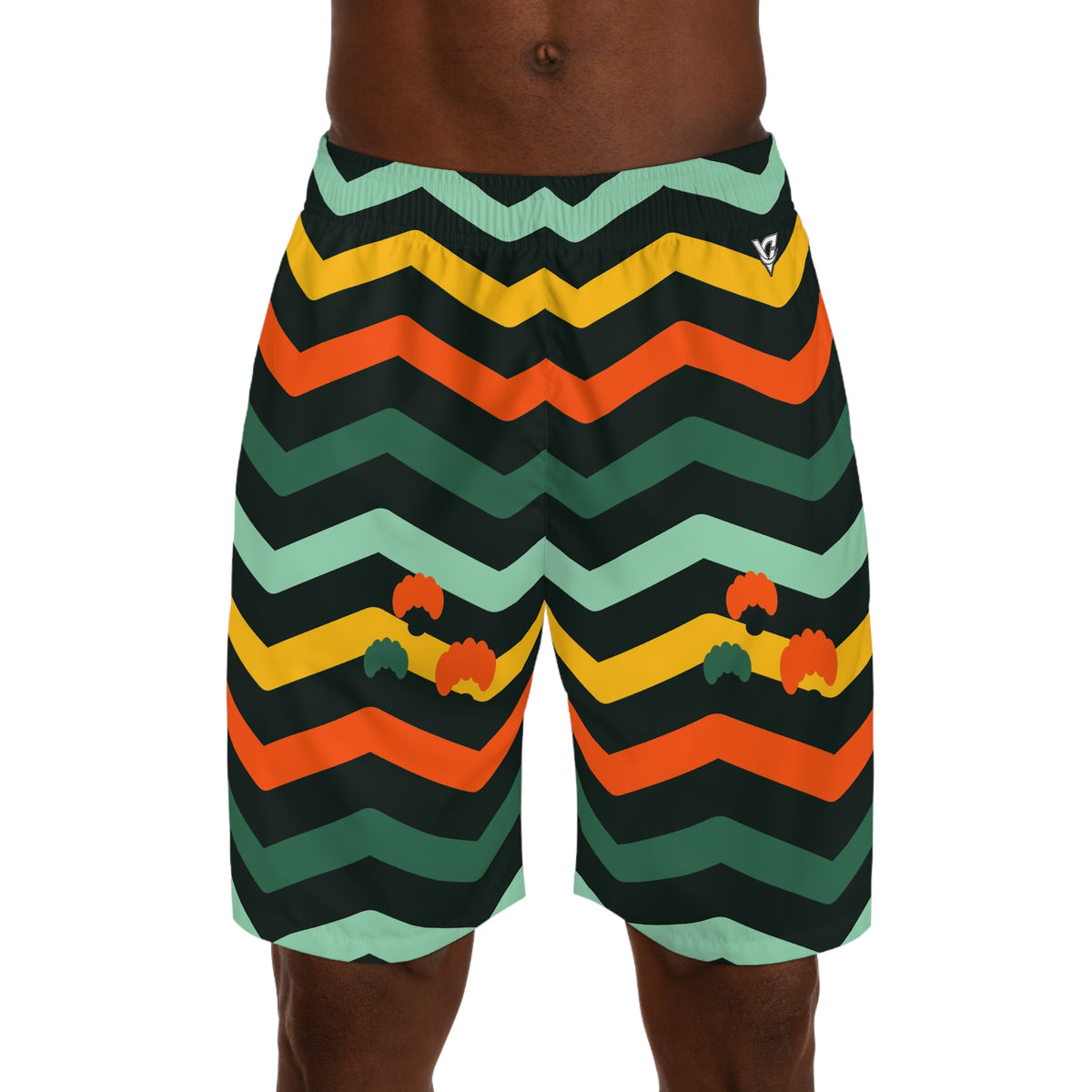 Yoga Jungle Juice Chevron Rush Men's Athletic Shorts with Pockets