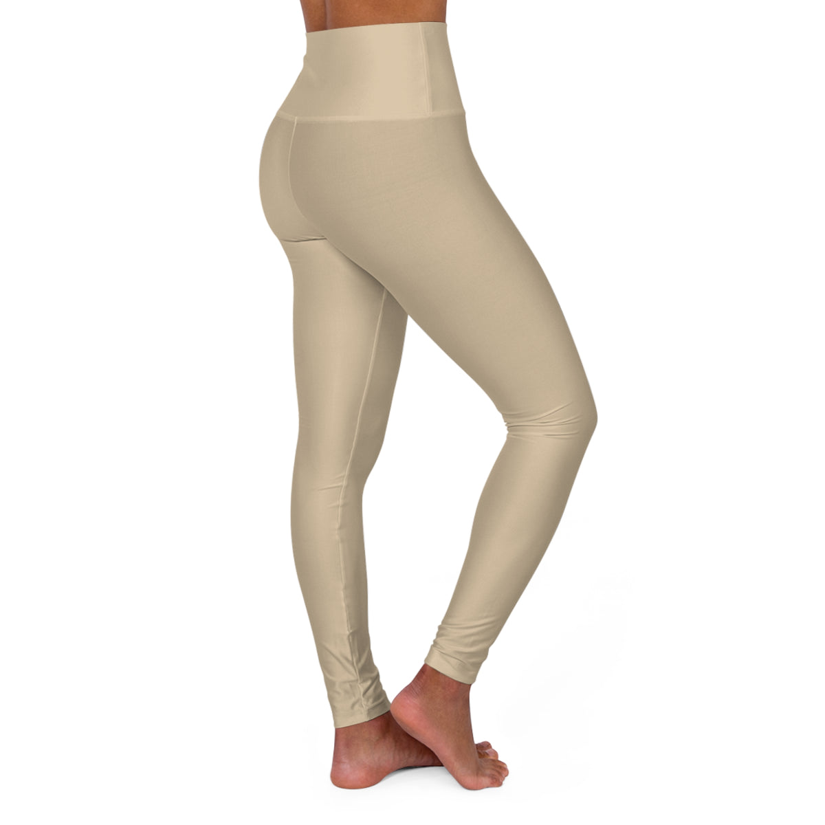Sand Beige Essential High-Waisted Yoga Leggings