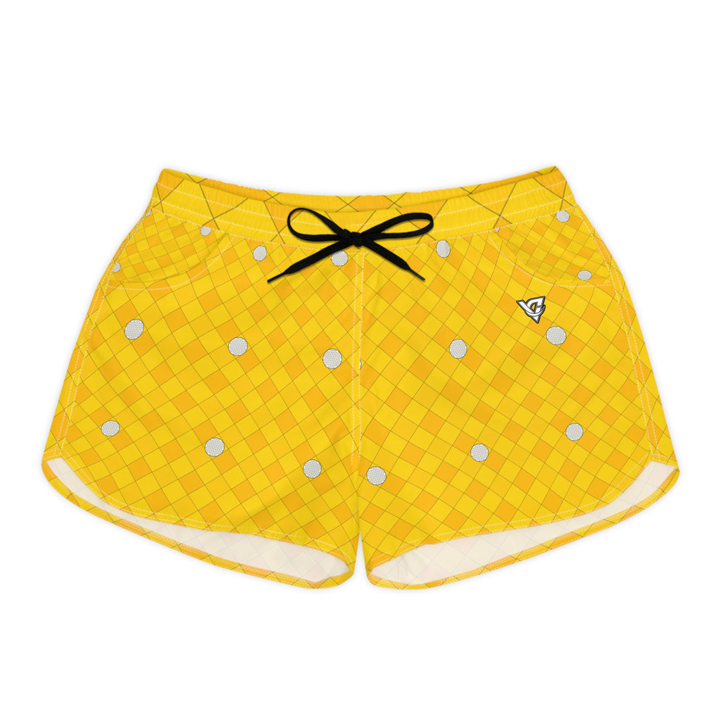 Golf Neon Citrus Dimple Links Women's Athletic Shorts with Pockets