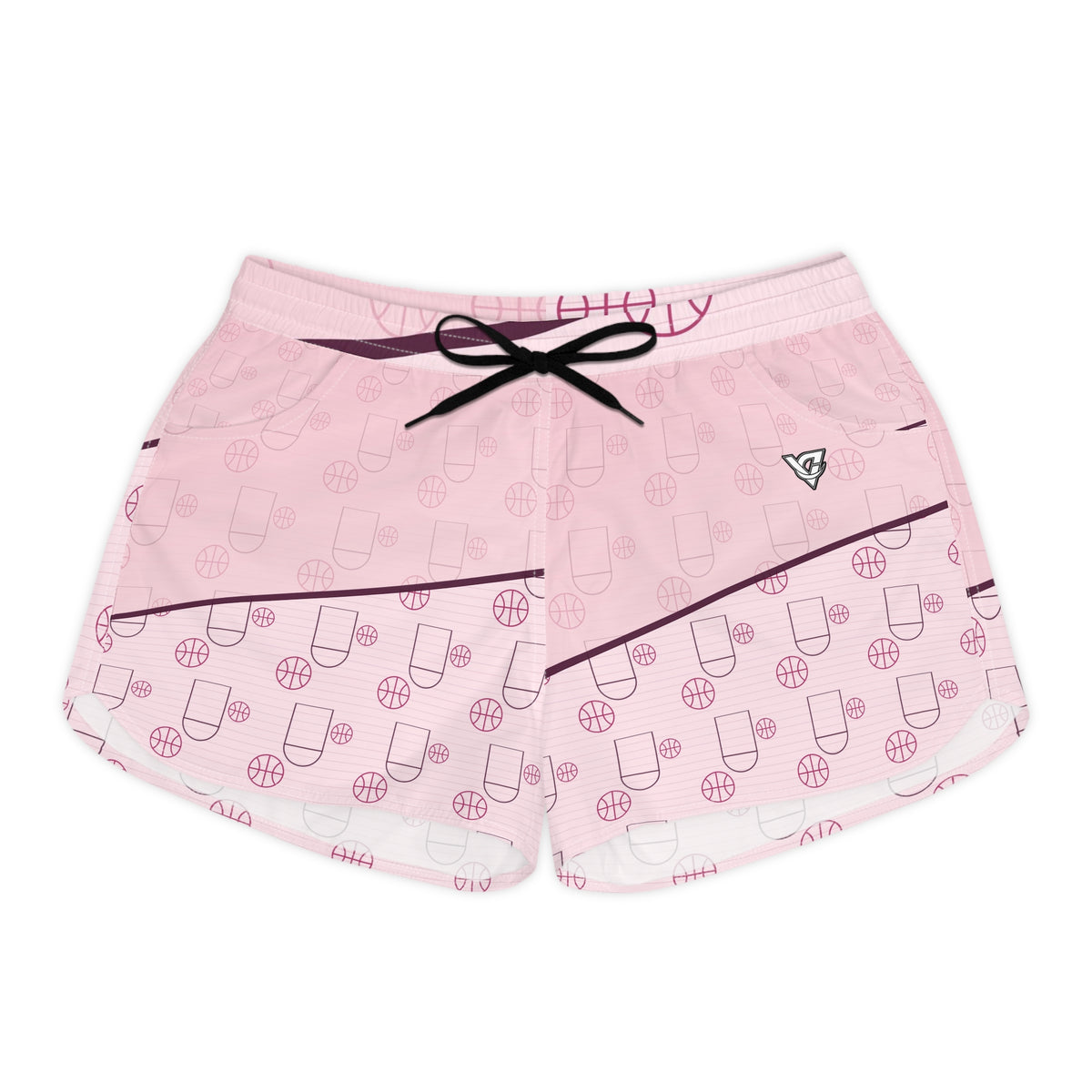 Basketball Blush Rose Court Seam Women's Athletic Shorts with Pockets