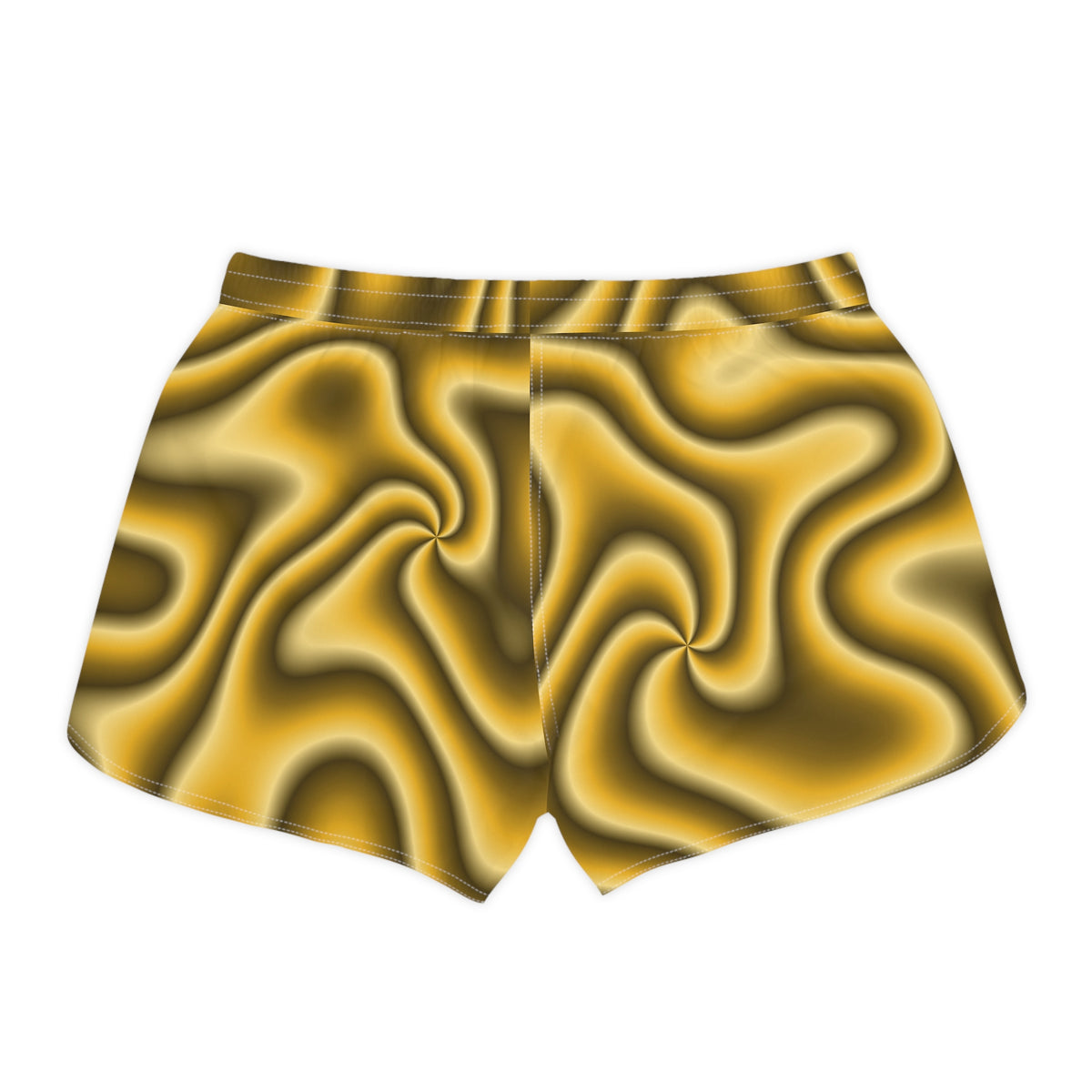 Women's Multipurpose Athletic Shorts with Pockets | Mustard Tie-Dye