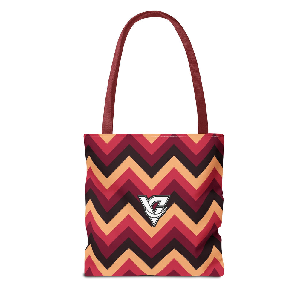 Cranberry Chevron Tote Bag — All-Over Print Gym & Everyday Tote