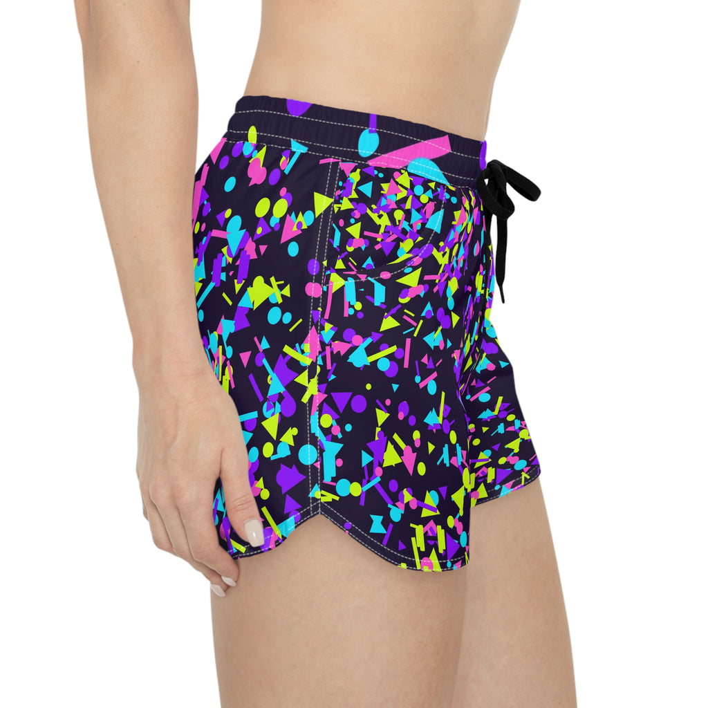 Training & Gym Violet Volt Confetti Pop Women's Athletic Shorts with Pockets