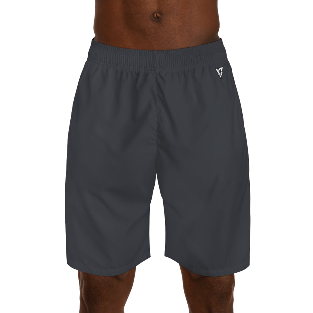 Vantacore Solid Charcoal Men's Athletic Shorts with Pockets