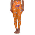 Halloween Pumpkin Orange Slime Drip High-Waisted Yoga Leggings