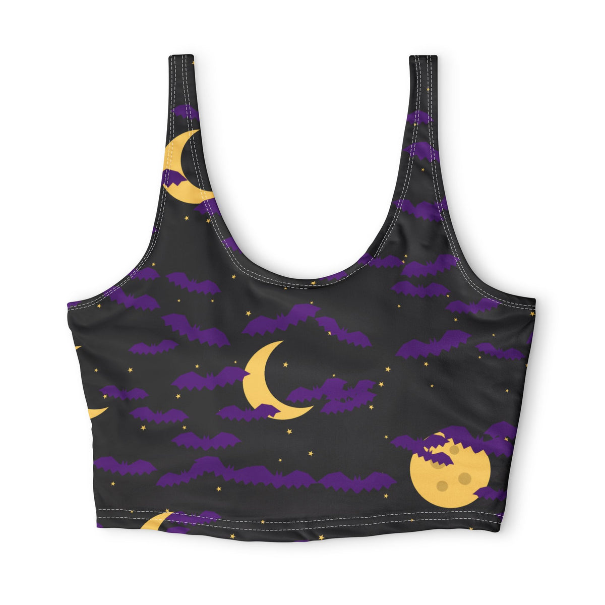 Halloween Midnight Pumpkin Bat Swarm Sports Bra