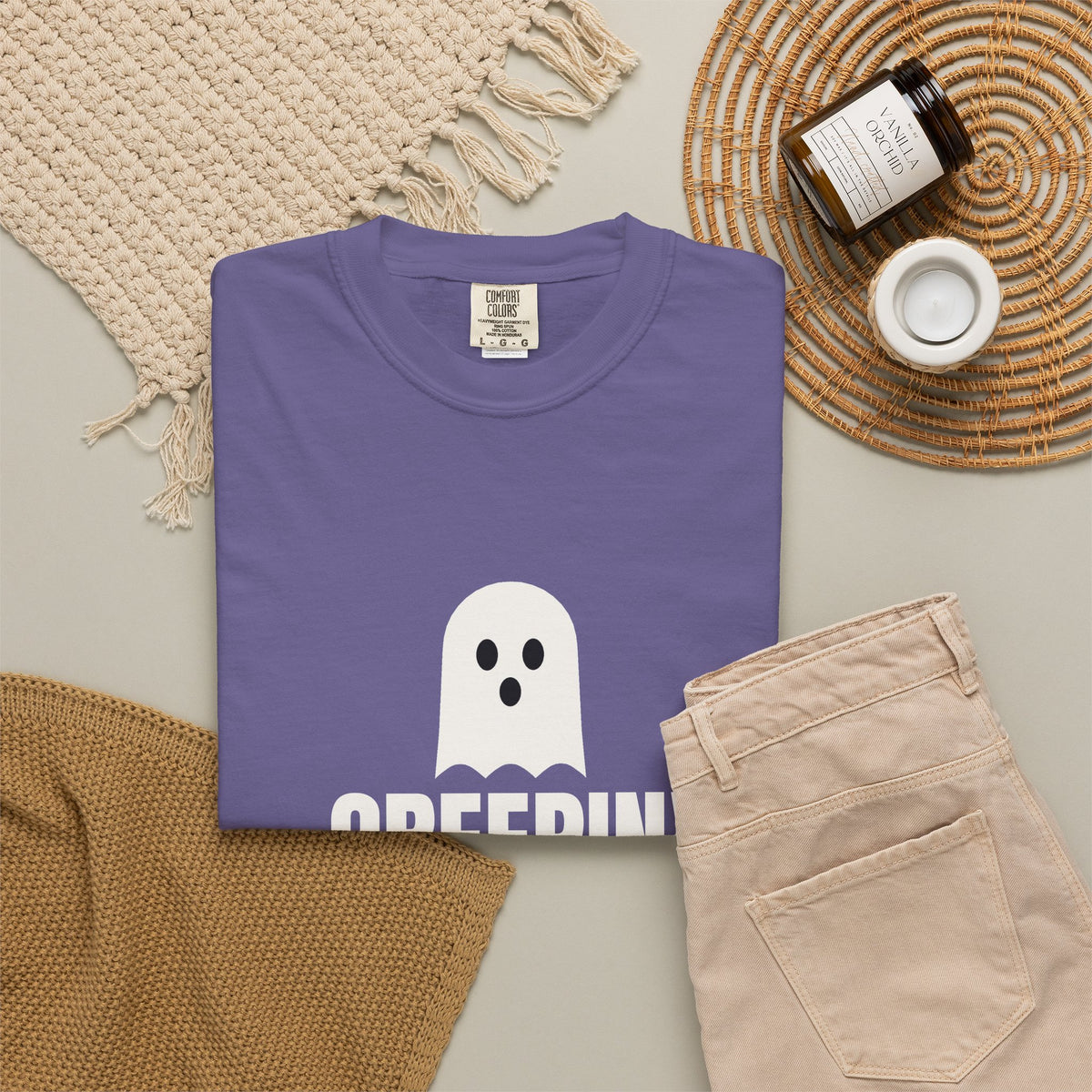Creepin' It Real | Women's Halloween Garment-Dyed Graphic Tee