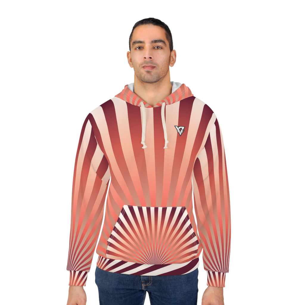 Coral Sunburst Women's Pullover Hoodie