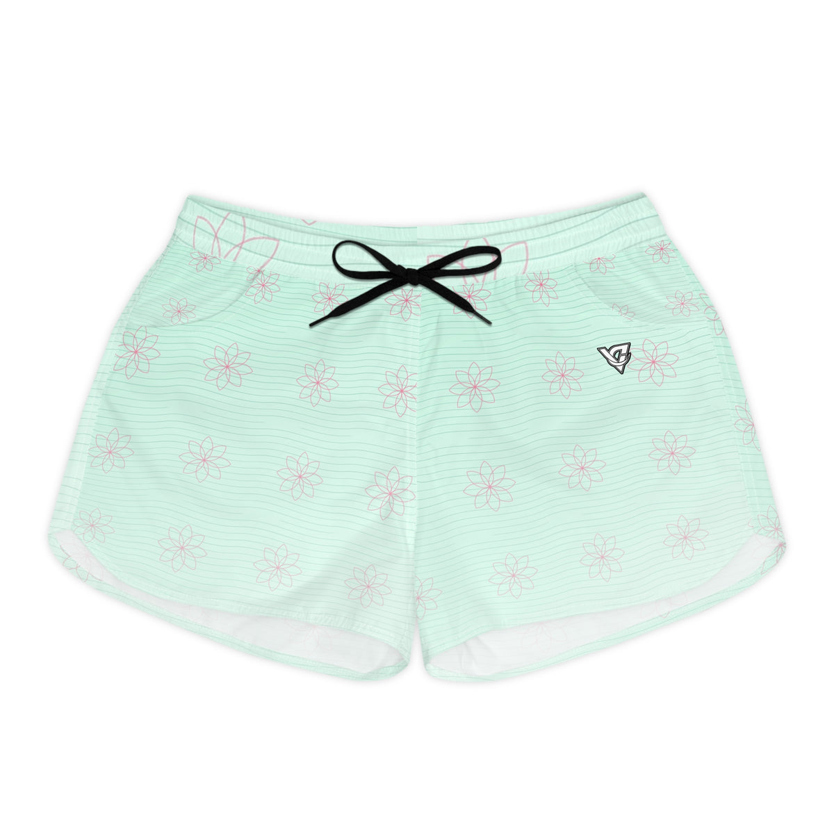 Yoga Mint Glow Flow Lotus Women's Athletic Shorts with Pockets