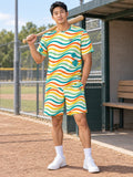 Baseball & Softball Citrus Pop Wave Rider Men's Athletic Shorts with Pockets - front view