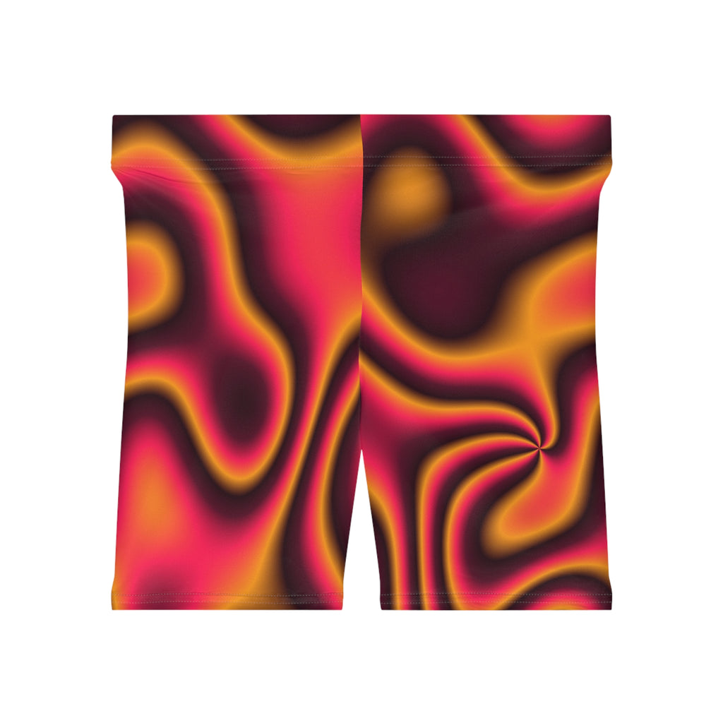 Infrared Tie-Dye Women's Biker Shorts — High-Waist Workout Shorts