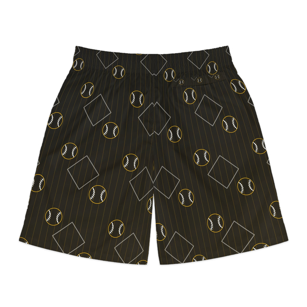 Baseball & Softball Gold Rush Diamond Stitch Men's Athletic Shorts with Pockets
