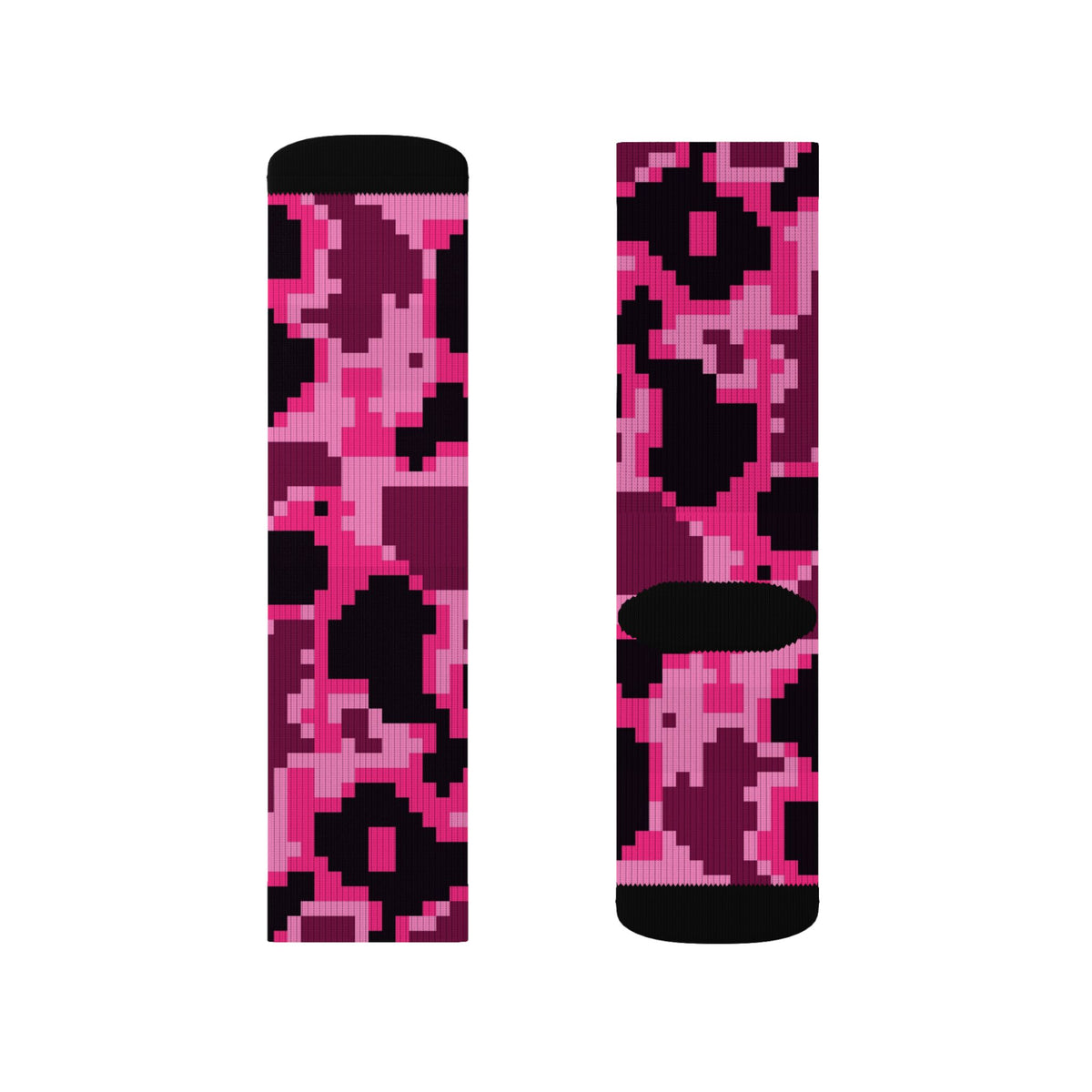 Hot Pink Digital Camo Athletic Crew Socks