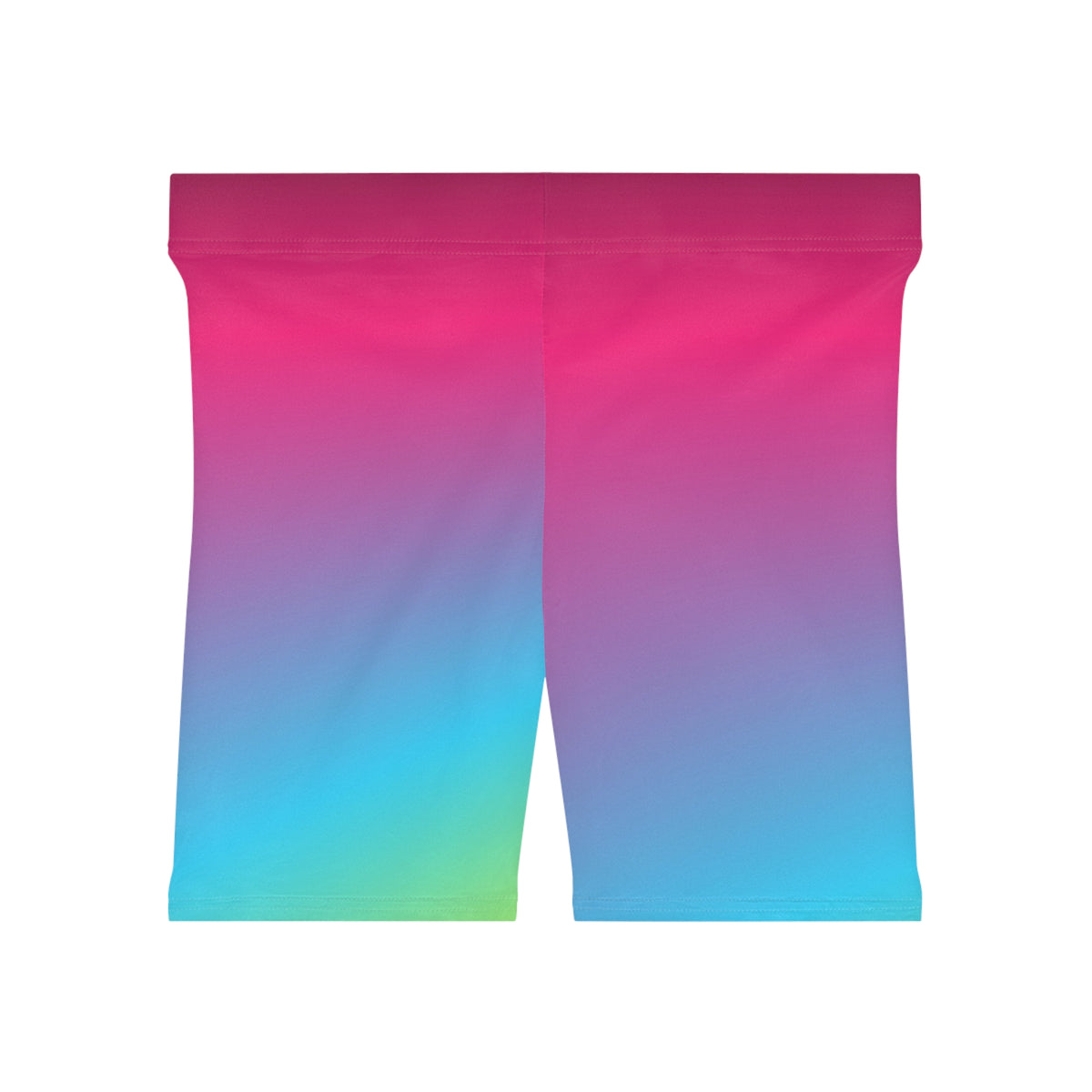 Neon Ombre Women's Biker Shorts — High-Waist Workout Shorts