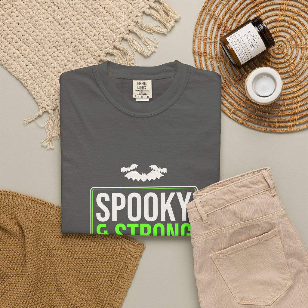 Spooky & Strong | Women's Halloween Garment-Dyed Graphic Tee