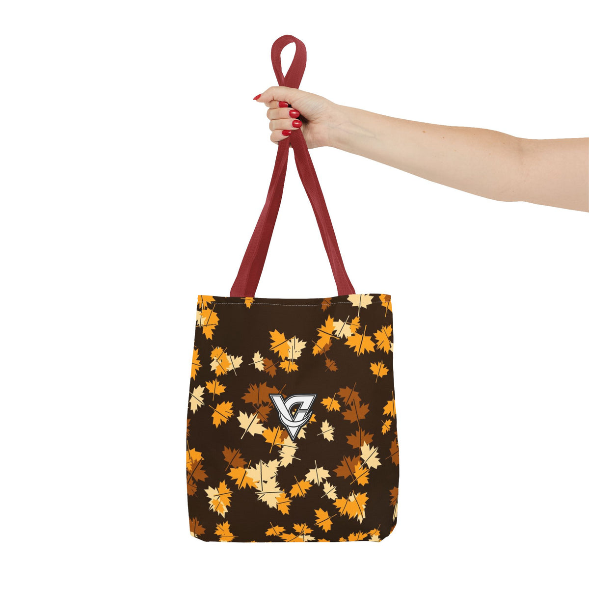 Amber Falling Leaves Tote Bag — All-Over Print Gym & Everyday Tote