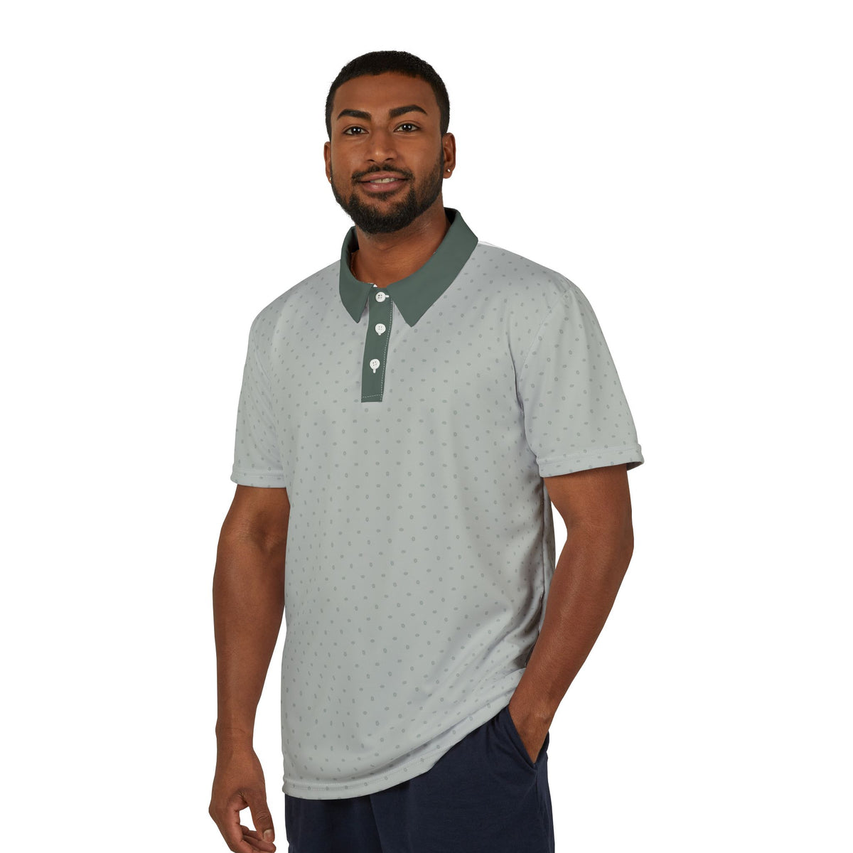 Subtle Geo Pattern Polo Shirt