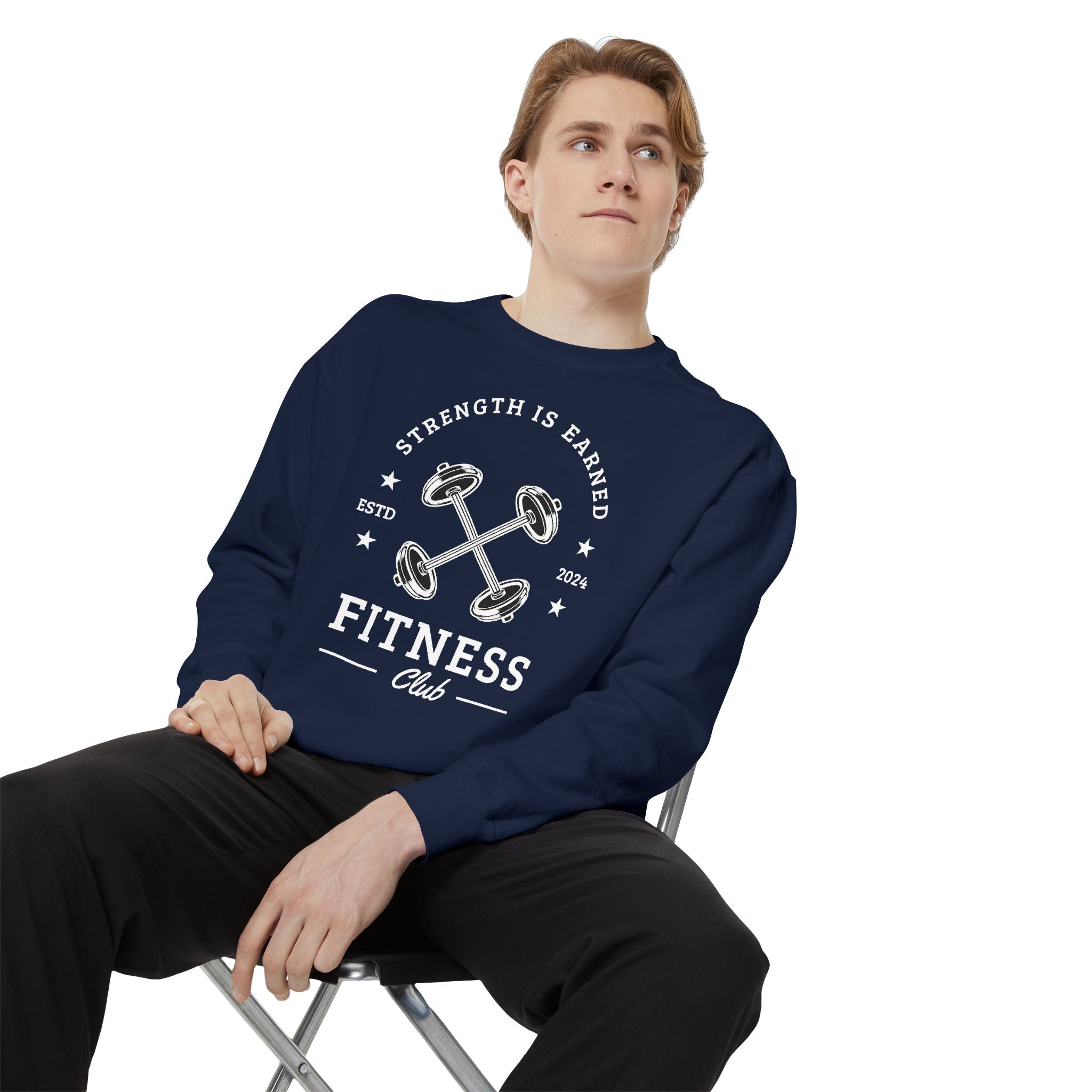Fitness Club Sweatshirt | "Strength Is Earned" Crewneck