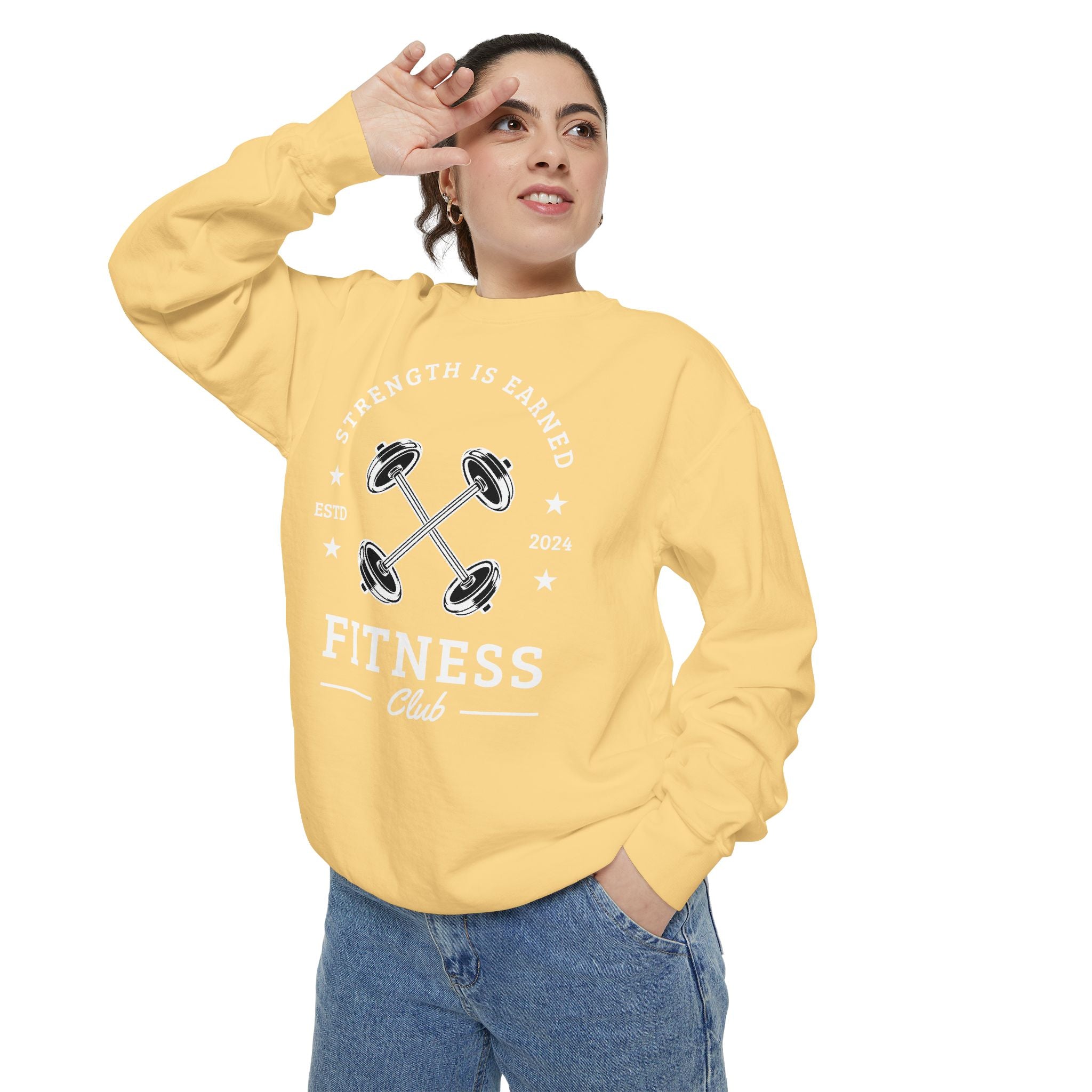 Fitness Club Sweatshirt | "Strength Is Earned" Crewneck