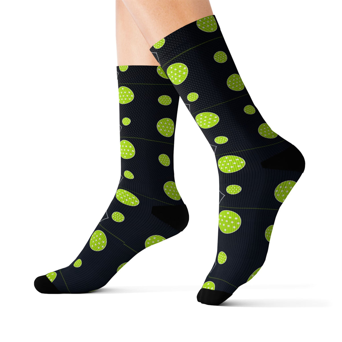 Pickleball Volt Night Dink Dot Athletic Crew Socks