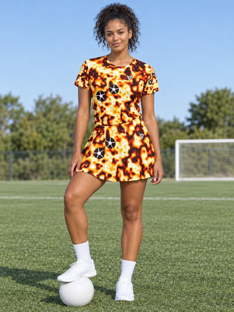 Soccer Solar Flare Marble Flow Women's Sports Jersey - front view