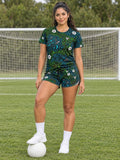 Soccer Lime Riot Topo Trail Women's Athletic Shorts with Pockets - front view