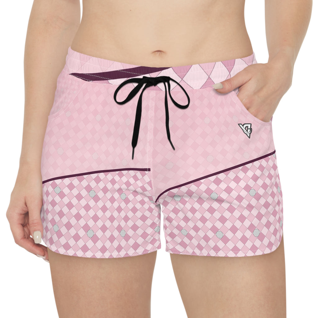 Golf Blush Rose Dimple Links Women's Athletic Shorts with Pockets