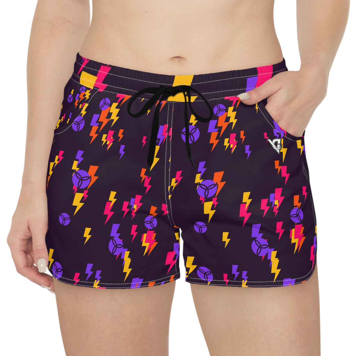 Volleyball Berry Blast Bolt Strike Women's Athletic Shorts with Pockets