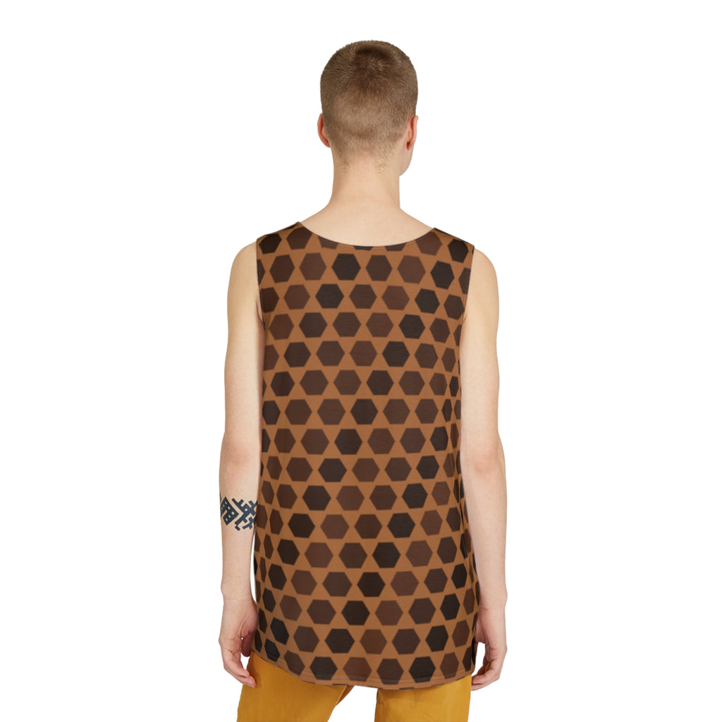 Chestnut Hex Grid Men's Athletic Tank