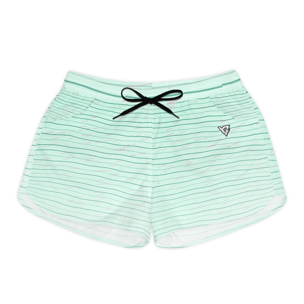 Running Mint Glow Pace Lanes Women's Athletic Shorts with Pockets