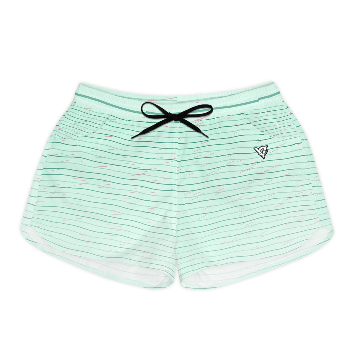 Running Mint Glow Pace Lanes Women's Athletic Shorts with Pockets