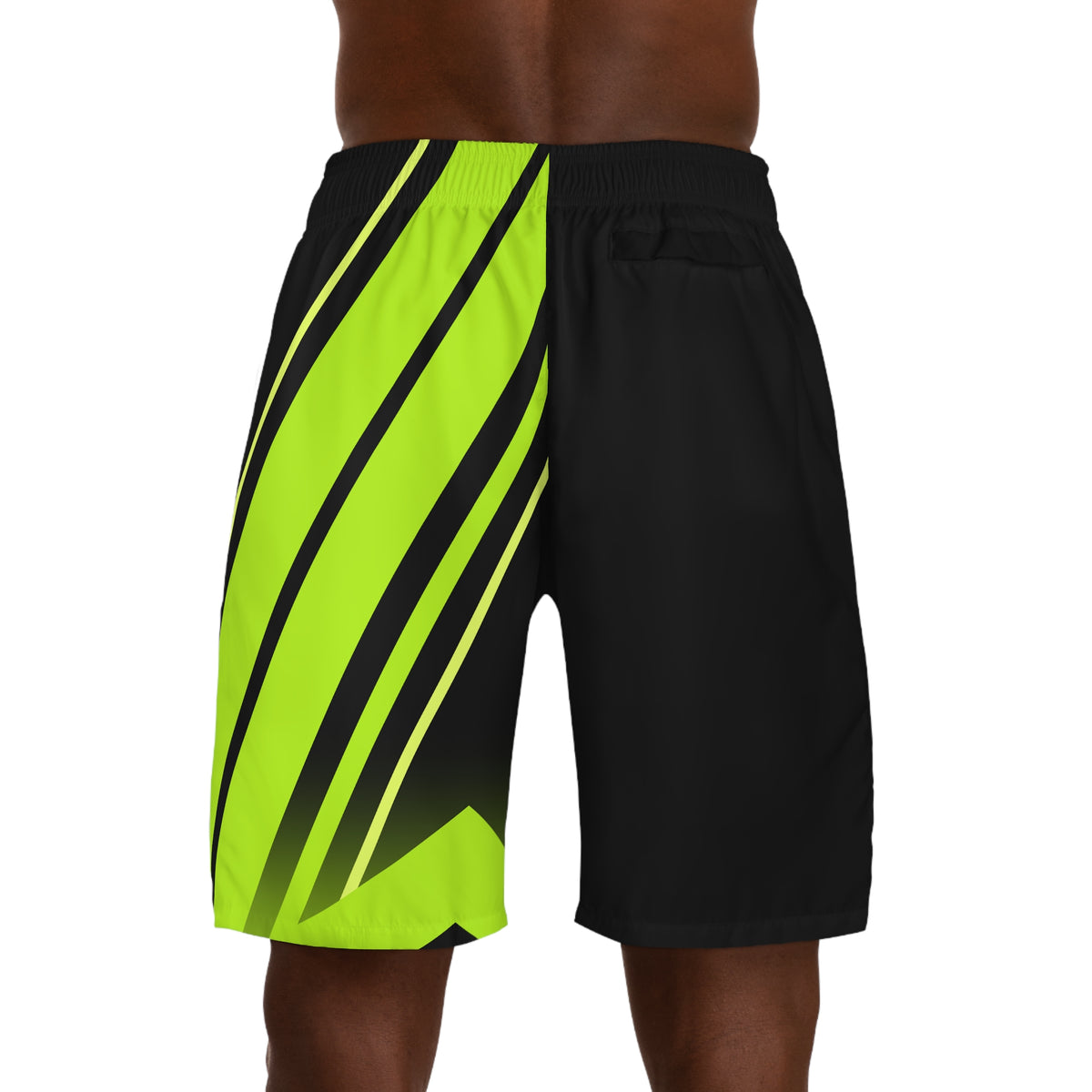 Men's Stealth Black & Volt Running Jogger Shorts with Pockets — Athletic Performance