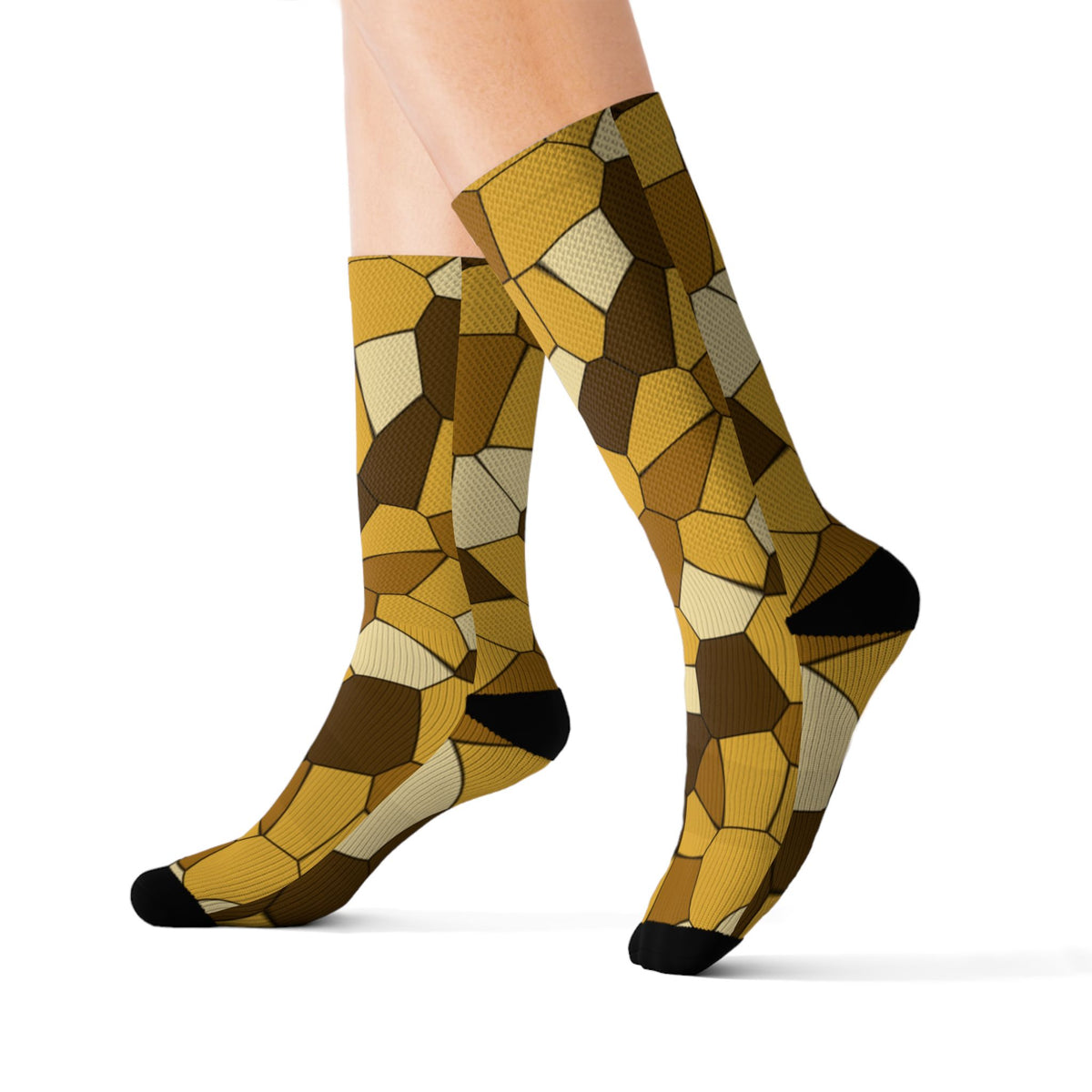 Harvest Gold Mosaic Athletic Crew Socks