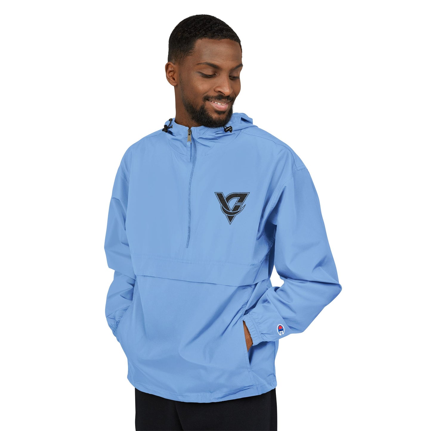 Packable Anorak Jacket — Lightweight Orange Windbreaker with Subtle Chest Logo