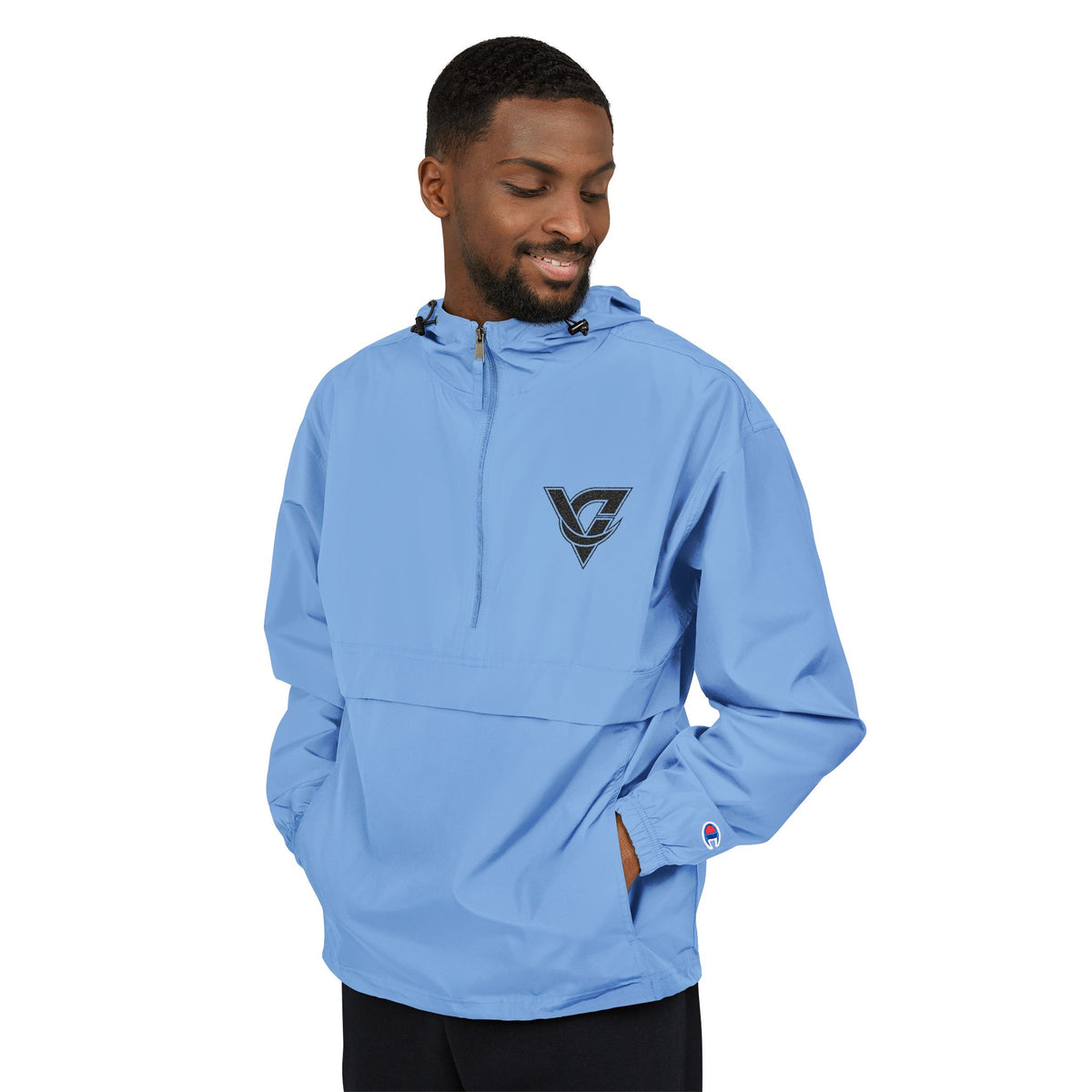 Packable Anorak Jacket — Lightweight Orange Windbreaker with Subtle Chest Logo